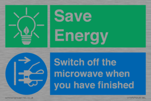 Save energy. Switch off the microwave when you have finished